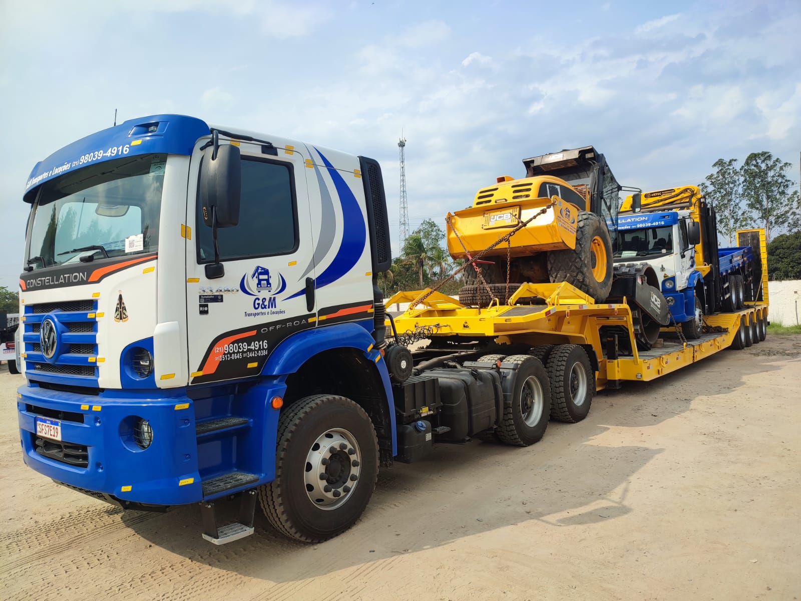 Equipamento da frota GM Transportes em operação